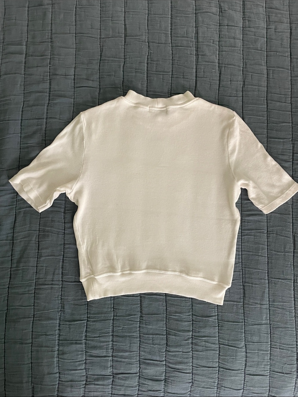 White Ribbed Crop Top - Picture 3 of 11